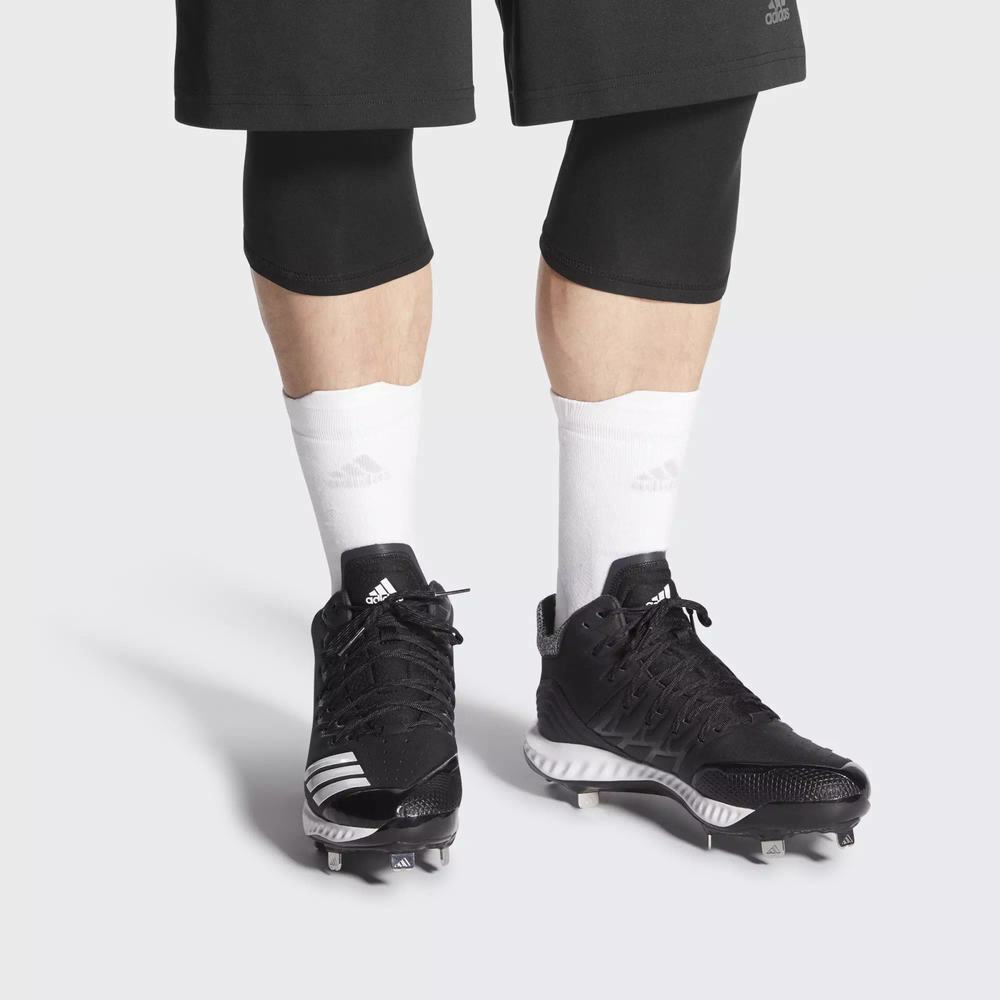 Adidas Icon Bounce Mid Spikes De Beisbol Negros Para Hombre (MX-67326)